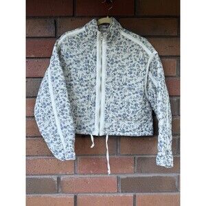 Blank NYC Size Small Patch It Up Floral Quilted Bomber Jacket Cotton EUC